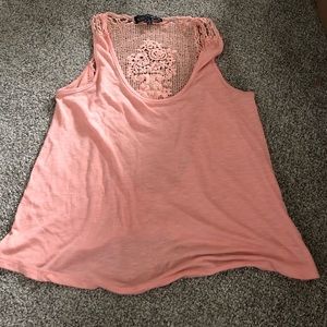 Light peach tank top with lace back